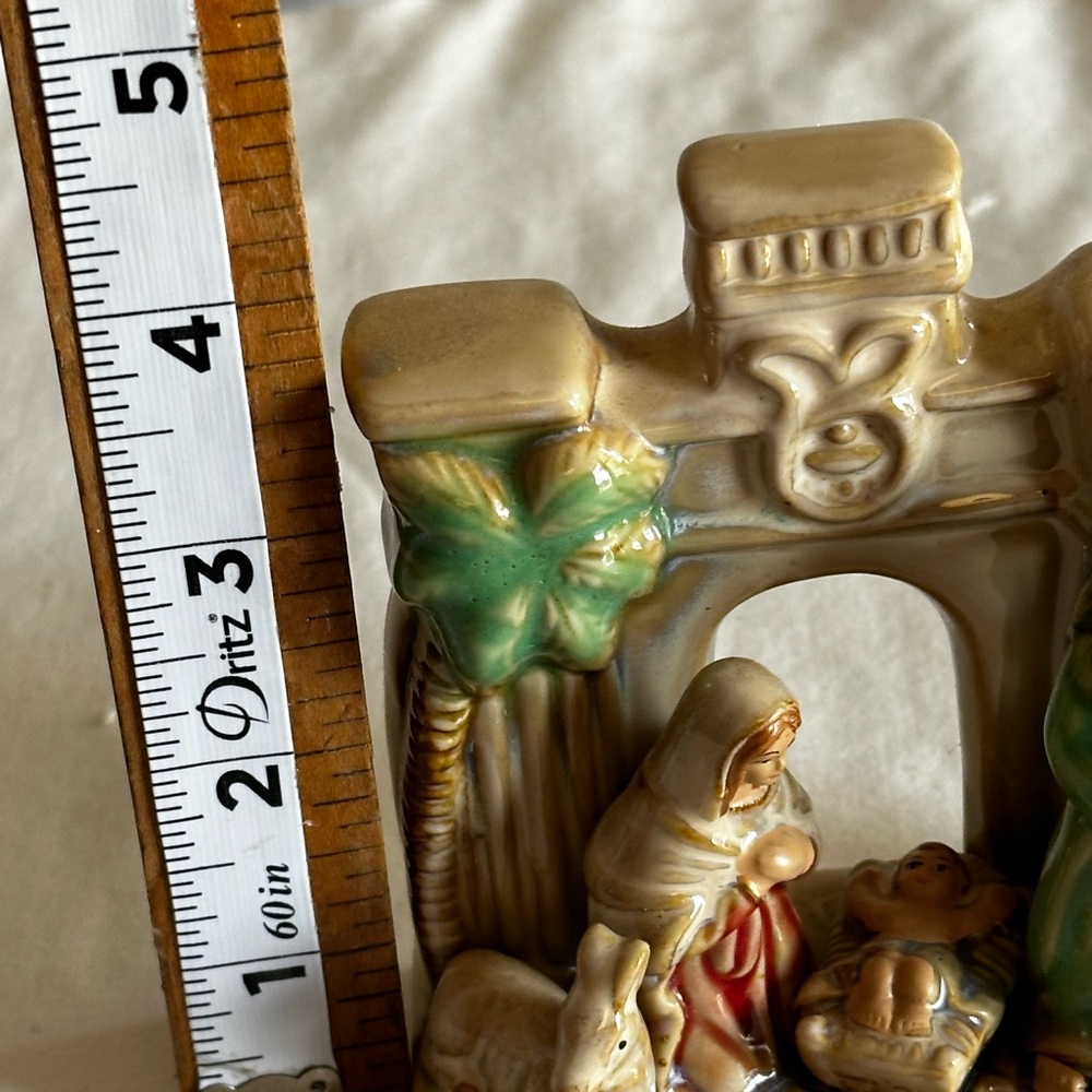 NATIVITY SCENE HOLY FAMILY CERAMIC HIGH GLOSS CHRISTMAS DECOR - Picture 8 of 10